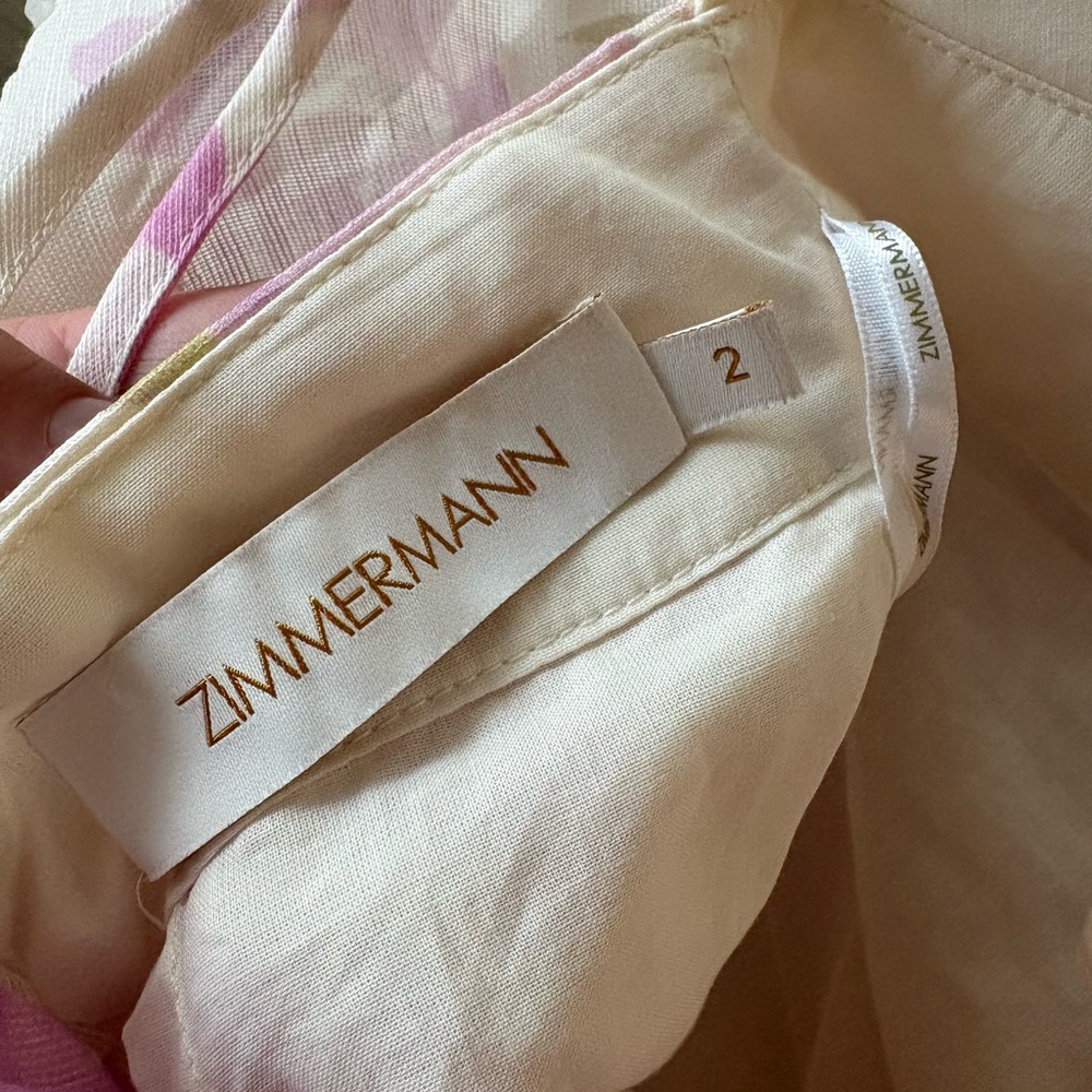 Zimmermann Pink and White Plunge Sundress - Picture 9 of 10